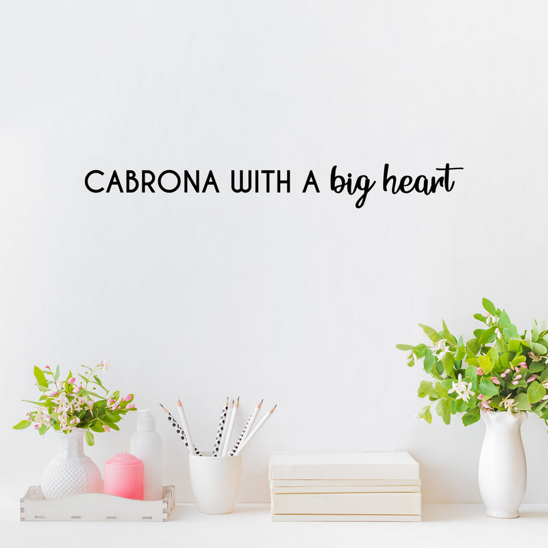 Vinyl Wall Art Decal - Cabrona With A Big Heart - - Trendy Inspirational Cute Sarcastic Funny Mexican Word Quote Sticker For Office Business Store Coffee Shop Bedroom Living Room Decor 3