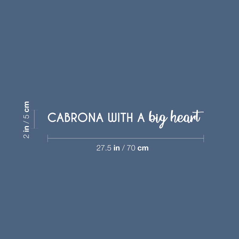 Vinyl Wall Art Decal - Cabrona With A Big Heart - - Trendy Inspirational Cute Sarcastic Funny Mexican Word Quote Sticker For Office Business Store Coffee Shop Bedroom Living Room Decor 5