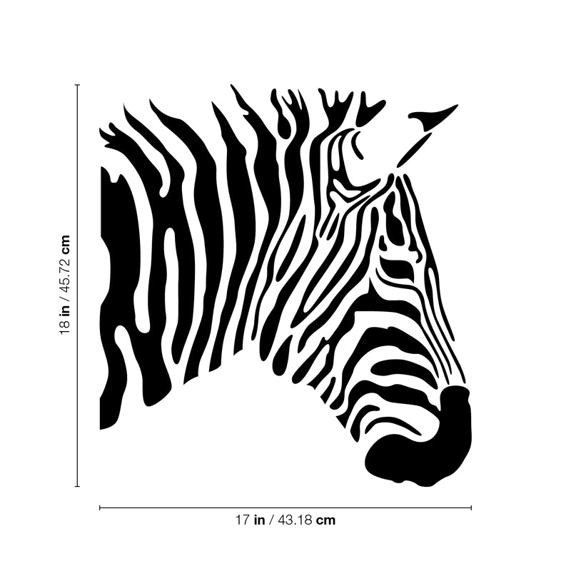 Vinyl Wall Art Decal - Zebra - Trendy Super Cool Wild Animal Design Sticker For Playroom Kids Room Living Room Classroom Office Business Veterinary Storefront Decor 4