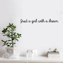 Vinyl Wall Art Decal - Just A Girl With A Dream - 2" x 18" - Trendy Cute Girly Inspirational Positive Quote Sticker For Bedroom Closet Mirror Boutique Beauty Salon Office Yoga Ballet Feminine Decor 3