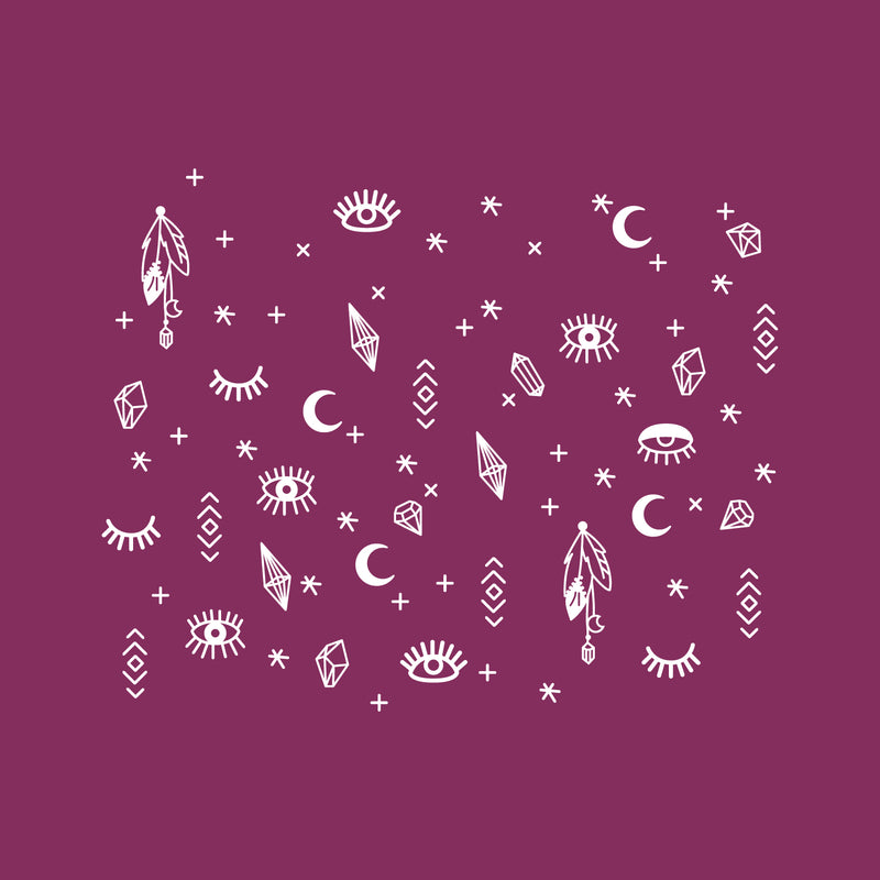 Vinyl Wall Art Decal - Mystical Charms - 3" x 3" Each - Trendy Cute Inspirational Spiritual Design Shape Sticker For Bedroom Closet Kids Room Playroom Living Room Coffee Shop Decor 1