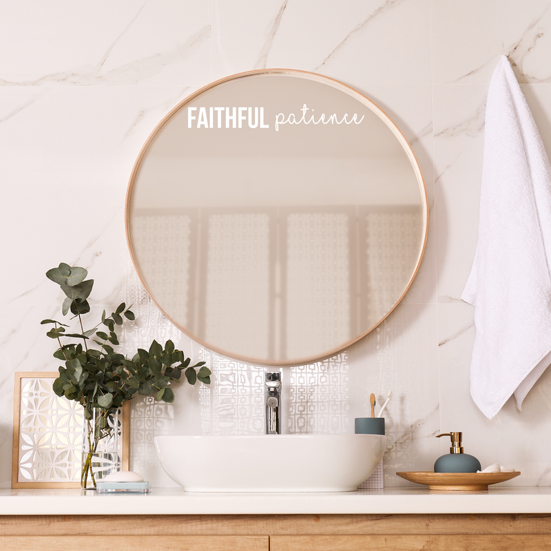 Vinyl Wall Art Decal - Faithful Patience - 3.3" x 22" - Modern Cute Inspirational Spiritual Optimistic Quote Sticker For Kids Room Playroom Daycare Office Business Coffee Shop School Decor 3