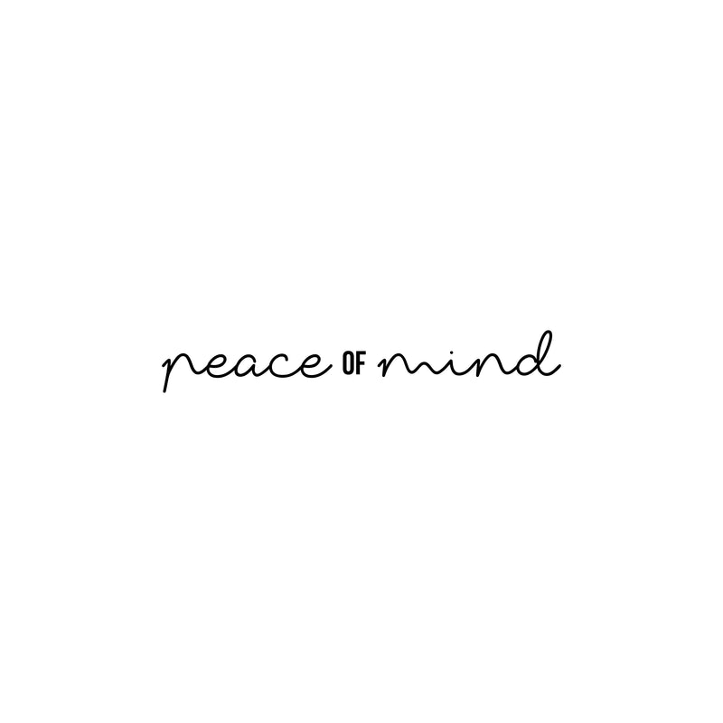 Vinyl Wall Art Decal - Peace Of Mind - Trendy Inspirational Cute Optimistic Quote Sticker For Bedroom Closet Kids Room Living Room Playroom Daycare School Office Coffee Shop Decor 1