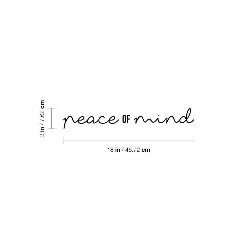 Vinyl Wall Art Decal - Peace Of Mind - 3"x 18" - Trendy Inspirational Cute Optimistic Quote Sticker For Bedroom Closet Kids Room Living Room Playroom Daycare School Office Coffee Shop Decor 4