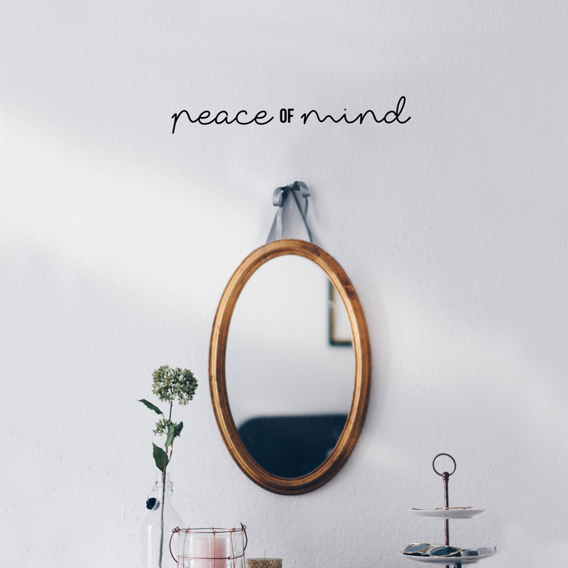 Vinyl Wall Art Decal - Peace Of Mind - Trendy Inspirational Cute Optimistic Quote Sticker For Bedroom Closet Kids Room Living Room Playroom Daycare School Office Coffee Shop Decor 3