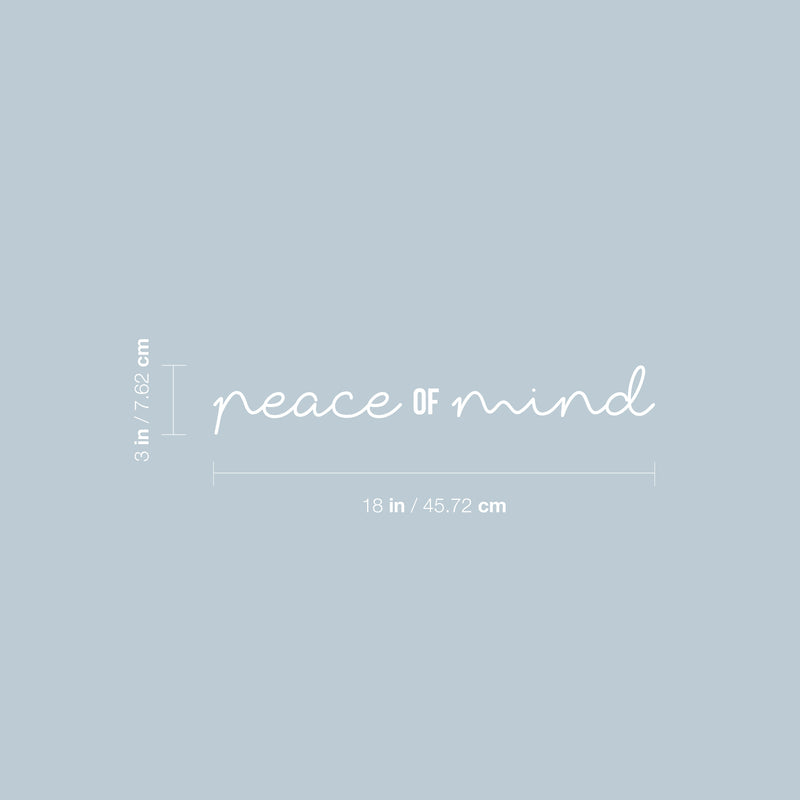 Vinyl Wall Art Decal - Peace Of Mind - 3"x 18" - Trendy Inspirational Cute Optimistic Quote Sticker For Bedroom Closet Kids Room Living Room Playroom Daycare School Office Coffee Shop Decor 4