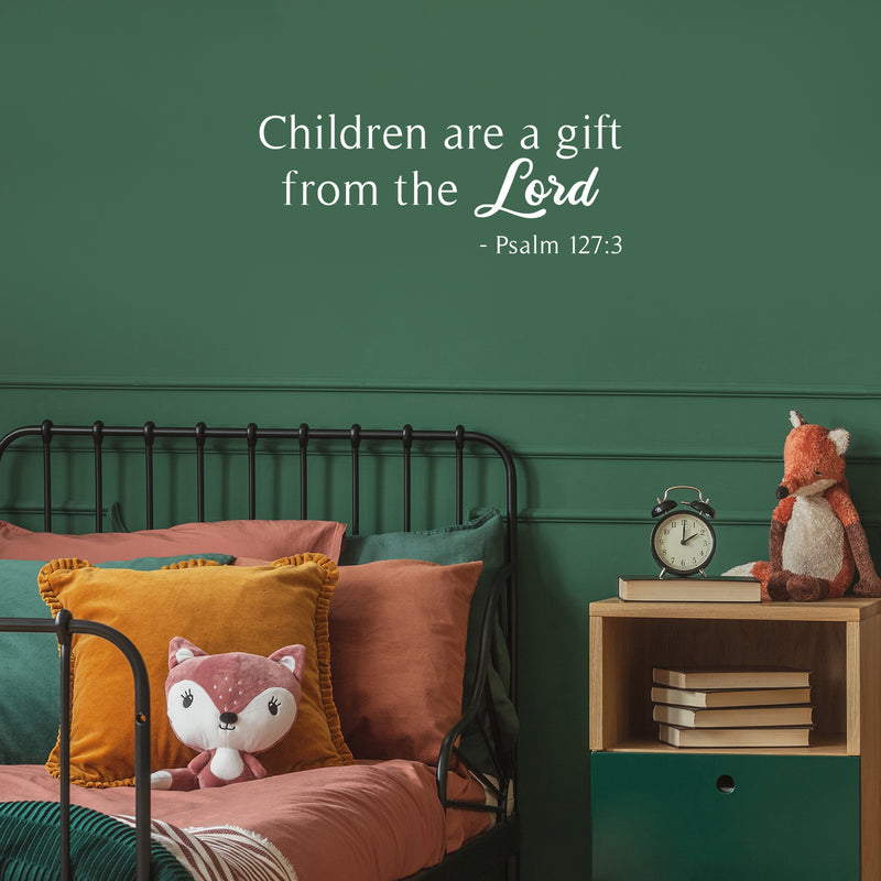 Vinyl Wall Art Decal - Children Are A Gift From The Lord - Psalm 127:3 - 13.5" x 35" - Trendy Cute Inspirational Lovely Bible Quote Sticker For Kids Room Playroom Baby Room Nursery Daycare Decor 3