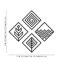 Set Of 4 Vinyl Wall Art Decal - Elements - Each - Trendy Cool Geometric Design Basic Elements Sticker For Home Bedroom Living Room Playroom School Office Coffee Shop Decor 4