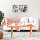 Set Of 3 Vinyl Wall Art Decal - Leaves Frames - 7" x 13" Each - Trendy Cool Nature Kinds Leaves Design Sticker For Home Bedroom Living Room Office Coffee Shop Business Storefront Decor 2
