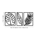 Set Of 3 Vinyl Wall Art Decal - Leaves Frames - ach - Trendy Cool Nature Kinds Leaves Design Sticker For Home Bedroom Living Room Office Coffee Shop Business Storefront Decor 4