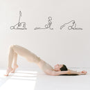 Vinyl Wall Art Decal - Pilates Postures - 34" x 17" - Trendy Motivational Minimalistic Cool Design Positive Healthy Lifestyle Quote Sticker For Pilates Yoga Classes Gym Home Workout Room Decor 3
