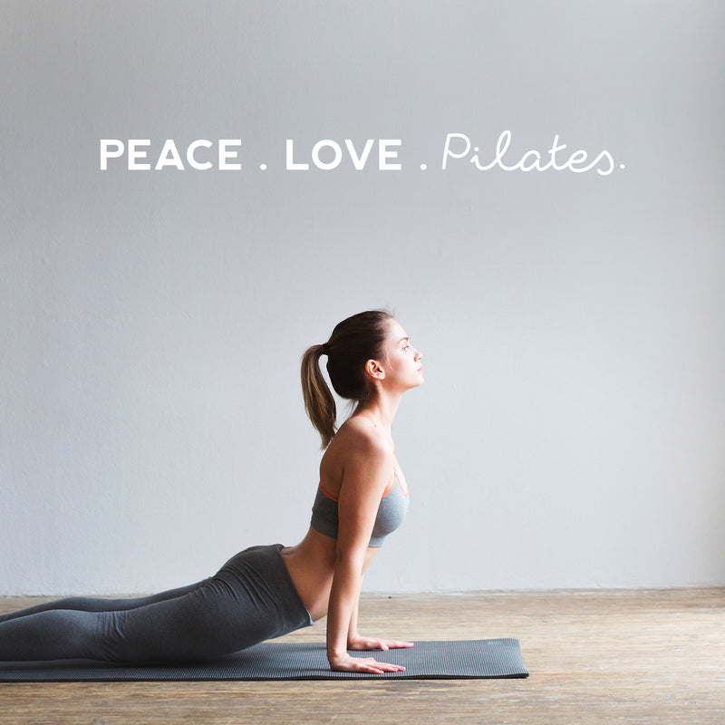 Vinyl Wall Art Decal - Peace. Love. Pilates - Trendy Motivational Cute Fun Healthy Lifestyle Quote Sticker For Pilates Yoga Classes Gym Home Workout Room Decor 5