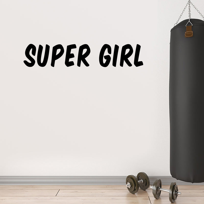 Vinyl Wall Art Decal - Super Girl - 7" x 36" - Trendy Cute Motivational Positive Girly Quote Sticker For Pilates Yoga Classes Dance Studio Home Gym Workout Room Decor 2