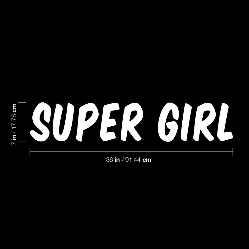 Vinyl Wall Art Decal - Super Girl - 7" x 36" - Trendy Cute Motivational Positive Girly Quote Sticker For Pilates Yoga Classes Dance Studio Home Gym Workout Room Decor 4