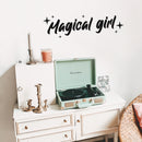 Vinyl Wall Art Decal - Magical Girl - Modern Inspirational Cute Magic Quote Sticker Stars Icon For Girls Bedroom Home Office Kids Room Living Room Decor 3