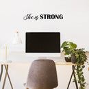 Vinyl Wall Art Decal - She Is Strong - 5" x 30" - Trendy Inspirational Good Vibes Cute Girly Quote Sticker For Bedroom Closet Living Room Boutique Beauty Salon Coffee Shop Feminine Decor 2
