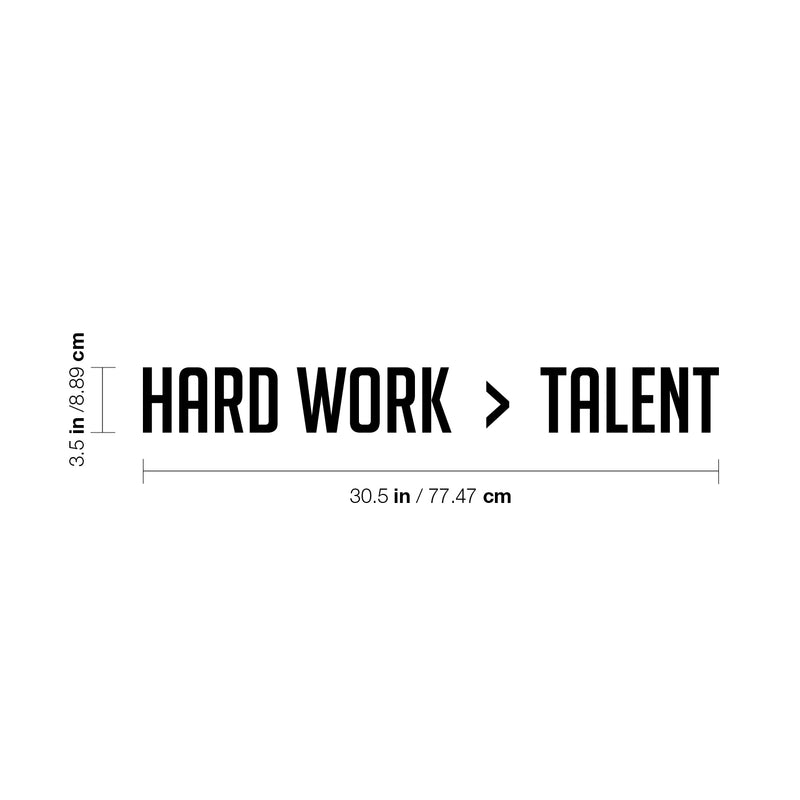 Vinyl Wall Art Decal - Hard Work > Talent - 3. - Trendy Positive Motivational Good Vibes Quote Sticker For Bedroom Living Room School Gym Office Business Coffee Shop Decor 4