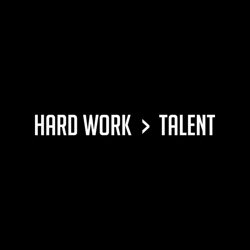Vinyl Wall Art Decal - Hard Work > Talent - 3.5" x 30.5" - Trendy Positive Motivational Good Vibes Quote Sticker For Bedroom Living Room School Gym Office Business Coffee Shop Decor 1