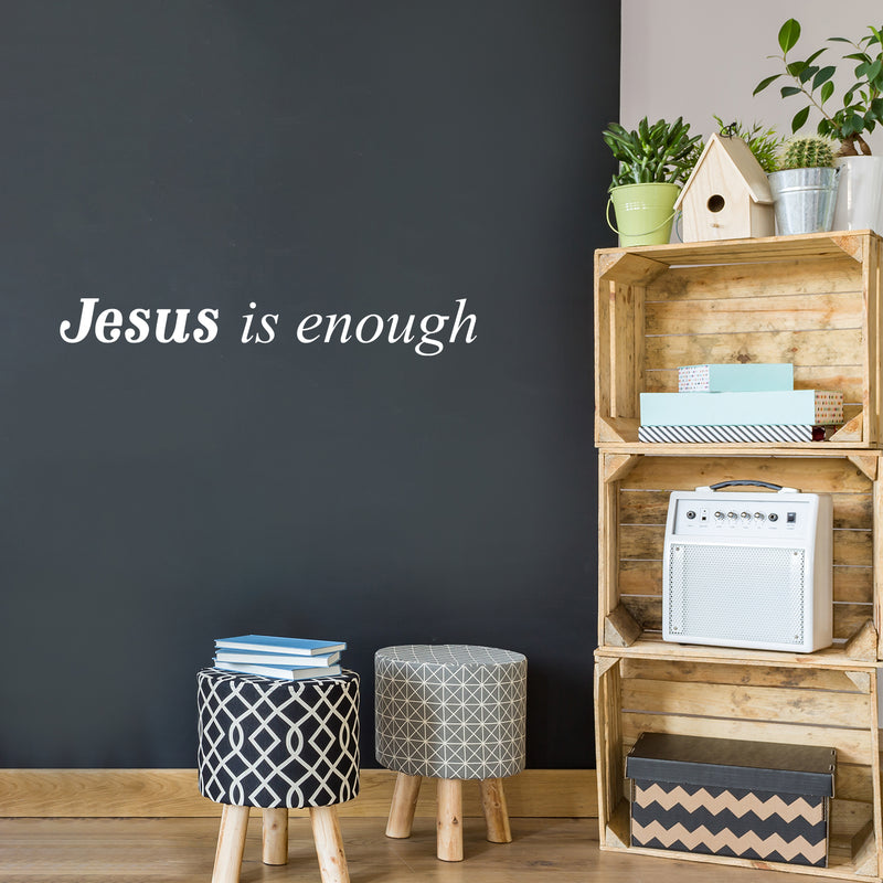Vinyl Wall Art Decal - Jesus Is Enough - 4. Modern Inspiring Cute Spiritual Lovely Quote Sticker For Home Bedroom Living Room Playroom Office Coffee Shop Religious Center Decor 5