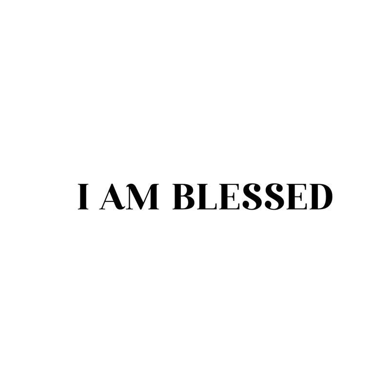 Vinyl Wall Art Decal - I Am Blessed - 2.5" x 25" - Trendy Cute Inspirational Spiritual Lovely Quote Sticker For Home Bedroom Closet Living Room Playroom Office School Coffee Shop Decor 1