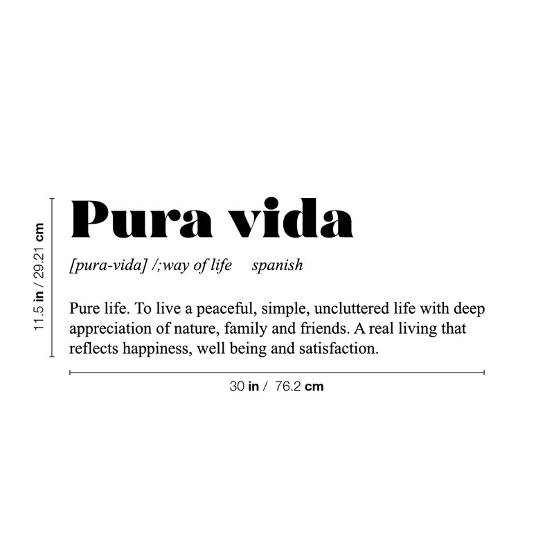 Vinyl Wall Art Decal - Pura Vida - 11. Trendy Cool Inspirational Positive Vibes Spanish Phrase Quote Sticker For Office Business Store Coffee Shop Bedroom Living Room Decor 4