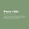 Vinyl Wall Art Decal - Pura Vida / Pure Life - 11.5" x 30" - Trendy Cool Inspirational Positive Vibes Spanish Phrase Quote Sticker For Office Business Store Coffee Shop Bedroom Living Room Decor 1