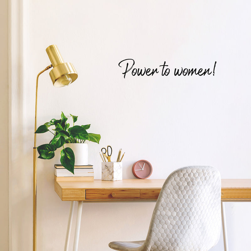 Vinyl Wall Art Decal - Power To Women - Trendy Motivational Feminism Quote Sticker For Woman Home Bedroom Living Room Store Work Office Decor 3