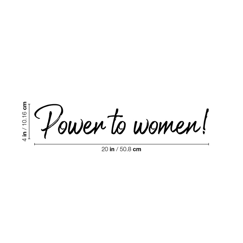 Vinyl Wall Art Decal - Power To Women - Trendy Motivational Feminism Quote Sticker For Woman Home Bedroom Living Room Store Work Office Decor 4