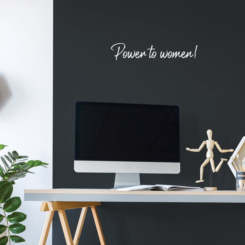 Vinyl Wall Art Decal - Power To Women - 4" x 20" - Trendy Motivational Feminism Quote Sticker For Woman Home Bedroom Living Room Store Work Office Decor 2