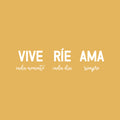 Vinyl Wall Art Decal - Vive Rie Ama / Live Laugh Love  - 17" x 56" - Trendy Cute Inspirational Positive Lovely Spanish Quote Sticker For Bedroom Closet Living Room Office Storefront Coffee Shop Decor 1