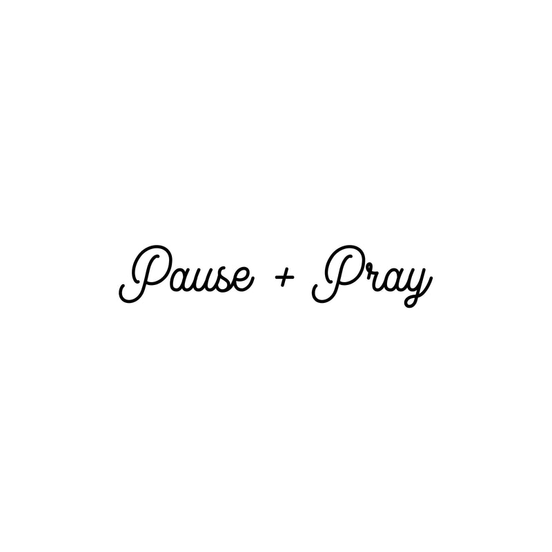 Vinyl Wall Art Decal - Pause + Pray - 5.5" x 27.5" - Modern Inspirational Cute Spiritual Quote Sticker For Home Bedroom Kids Room Living Room Playroom Office Coffee Shop Religious Center Decor 1