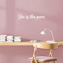 Vinyl Wall Art Decal - She Is The Poem - 5" x 25" - Trendy Inspirational Feminism Quote Sticker For Women Home Office Living Room Bedroom Makeup Mirror Decor 3
