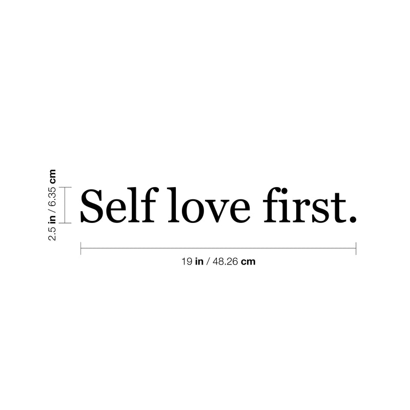 Vinyl Wall Art Decal - Self Love First - 2. Modern Motivational Positive Self Esteem Quote Sticker For Bedroom Closet Home Office Living Room Bathroom Makeup Mirror Decor 4