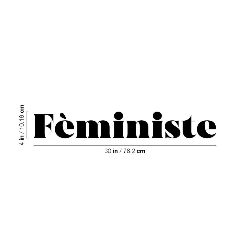 Vinyl Wall Art Decal - Féministe - French Word Trendy Motivational Feminism Quote Sticker For Women Home Bedroom Living Room Work Office Decor 4