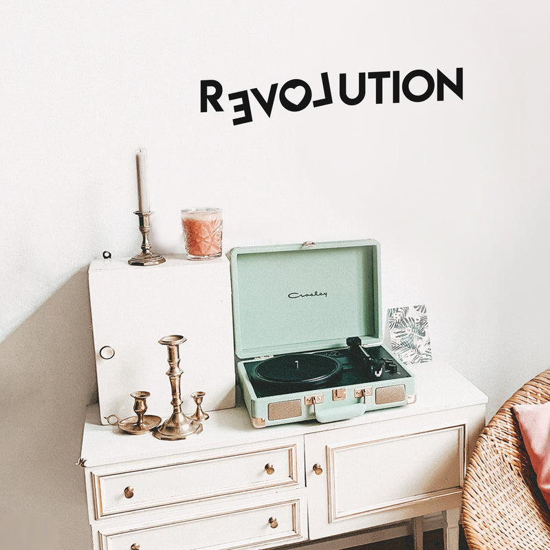 Vinyl Wall Art Decal - Love Revolution - 6" x 30" - Modern Inspirational Positive Quote Sticker For Home Office Kids Room Teen Bedroom Living Room Decor 2