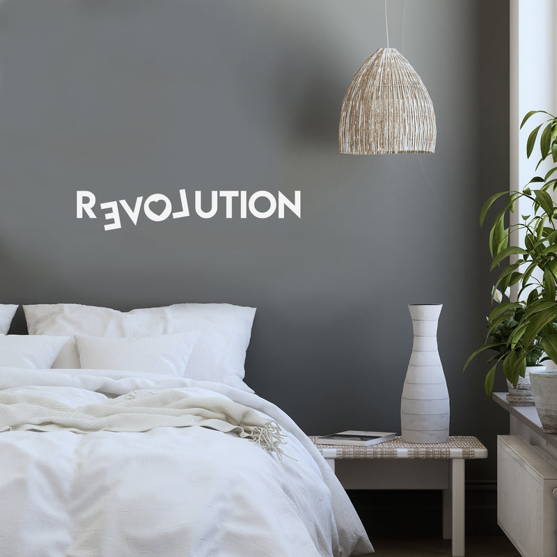 Vinyl Wall Art Decal - Love Revolution - 6" x 30" - Modern Inspirational Positive Quote Sticker For Home Office Kids Room Teen Bedroom Living Room Decor 2