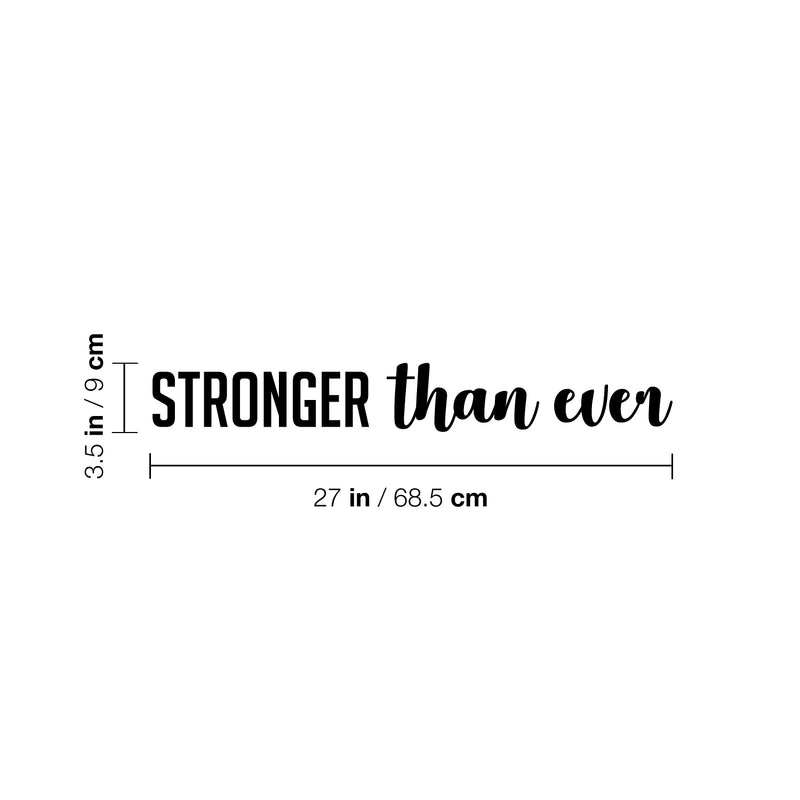 Vinyl Wall Art Decal - Stronger Than Ever - 3.5" x 27" - Trendy Motivational Positive Good Vibes Quote Sticker For Office Business Coffee Shop Gym Fitness Home Workout Room Bedroom Decor 4