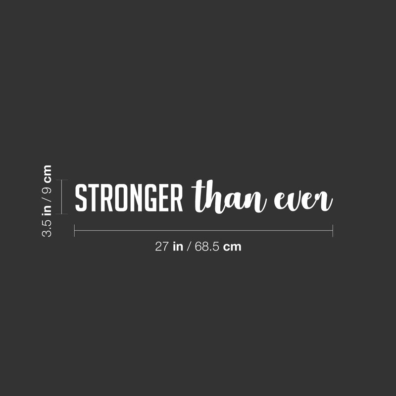 Vinyl Wall Art Decal - Stronger Than Ever - 3.5" x 27" - Trendy Motivational Positive Good Vibes Quote Sticker For Office Business Coffee Shop Gym Fitness Home Workout Room Bedroom Decor 4