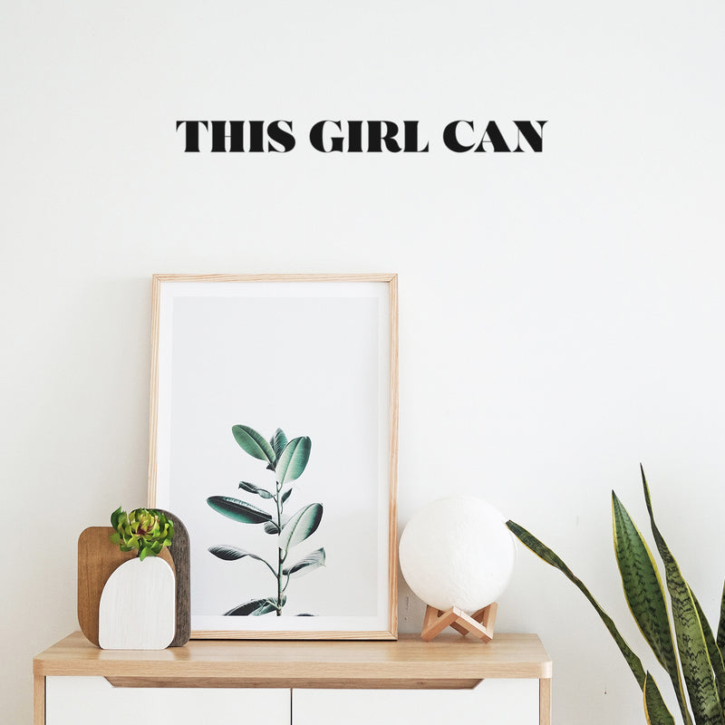 Vinyl Wall Art Decal - This Girl Can - 2" x 20" - Cute Trendy Motivational Positive  Good Vibes Girly Quote Sticker For Bedroom Closet Playroom Boutique Beauty Salon Coffee Shop Feminine Decor 2