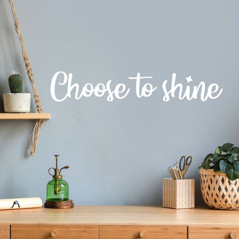 Vinyl Wall Art Decal - Choose To Shine - 3.5" x 22" - Trendy Inspirational Positive Quote Sticker Modern Desig For Home Bedroom Living Room Home Office Store Decor 2