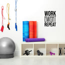 Vinyl Wall Art Decal - Work Sweat Repeat - 16.5" x 12.5" - Trendy Motivational Positive Mind Change Quote Sticker For Gym CrossFit Fitness Center Yoga Pilates Classes Dance Studio Decor 2