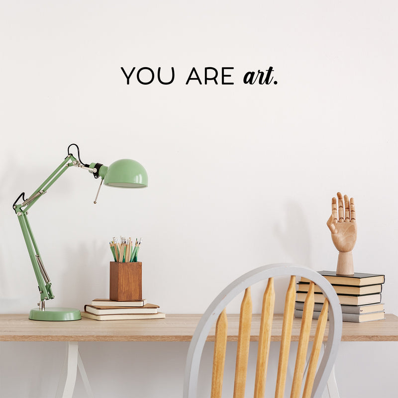 Vinyl Wall Art Decal - You Are Art - 2. Trendy Motivational Quote Sticker For Artist Home Bedroom Closet Living Room Classroom Work Office Makeup Room Decor 3