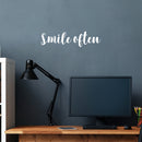 Vinyl Wall Art Decal - Smile Often - 5" x 20" - Modern Inspirational Positive Quote Sticker For Bedroom Closet Home Office Living Room Bathroom Makeup Mirror Decor 3