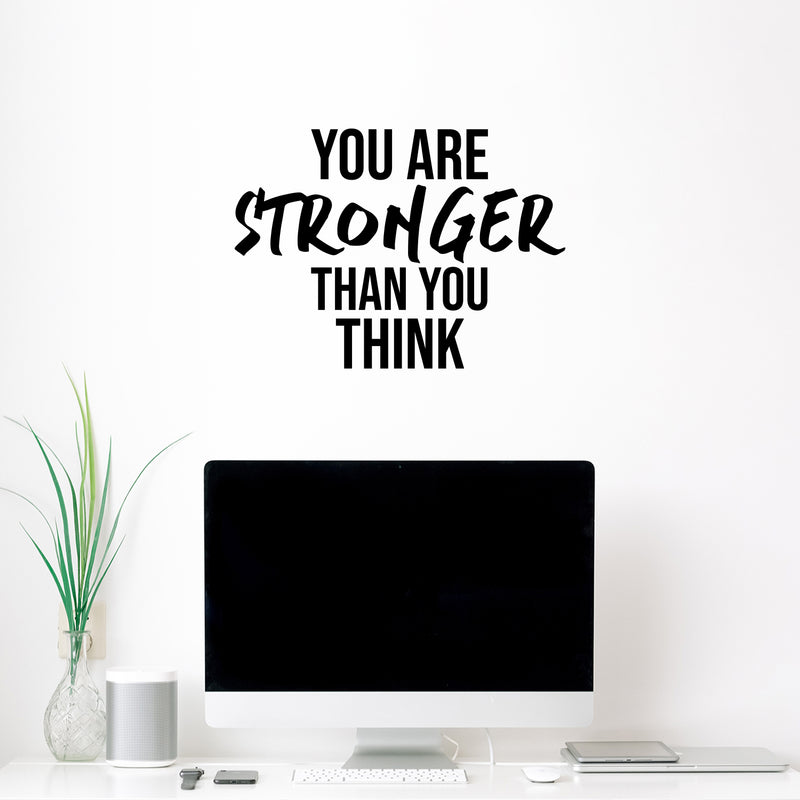 Vinyl Wall Art Decal - You Are Stronger Than You Think - 16.5" x 23" - Trendy Motivational Positive Mind Change Quote Sticker For Gym CrossFit Yoga Fitness Center Dance Studio Office Decor 2