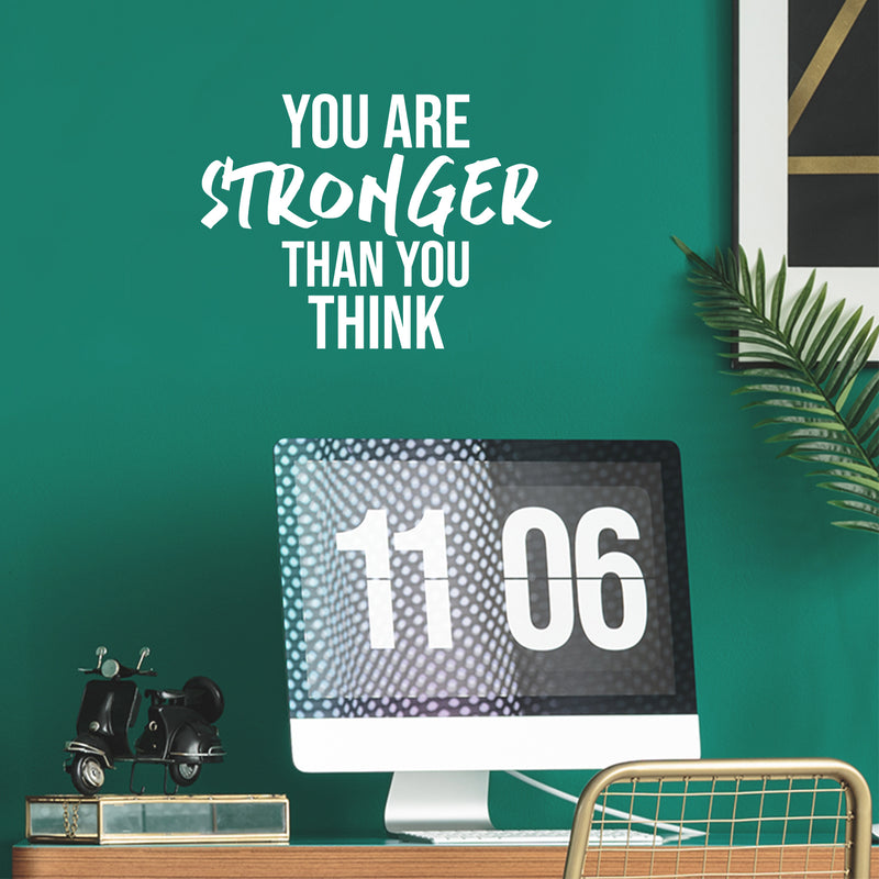 Vinyl Wall Art Decal - You Are Stronger Than You Think - 16.5" x 23" - Trendy Motivational Positive Mind Change Quote Sticker For Gym CrossFit Yoga Fitness Center Dance Studio Office Decor 3