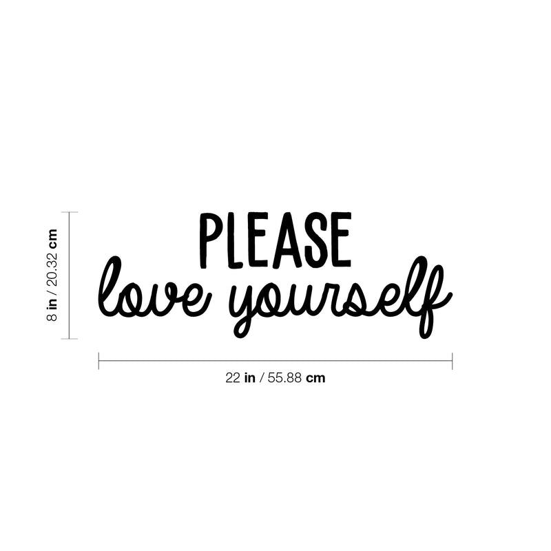 Vinyl Wall Art Decal - Please Love Yourself - 8" x 22" - Modern Motivational Positive Self Esteem Quote Sticker For Bedroom Closet Home Office Living Room Bathroom Makeup Mirror Decor 4