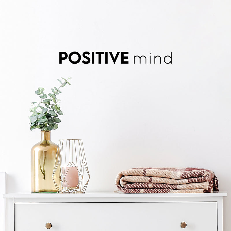 Vinyl Wall Art Decal - Positive Mind - Trendy Cute Inspirational Optimistic Good Vibes Quote Sticker For Bedroom Living Room Classroom School Office Business Coffee Shop Decor 3