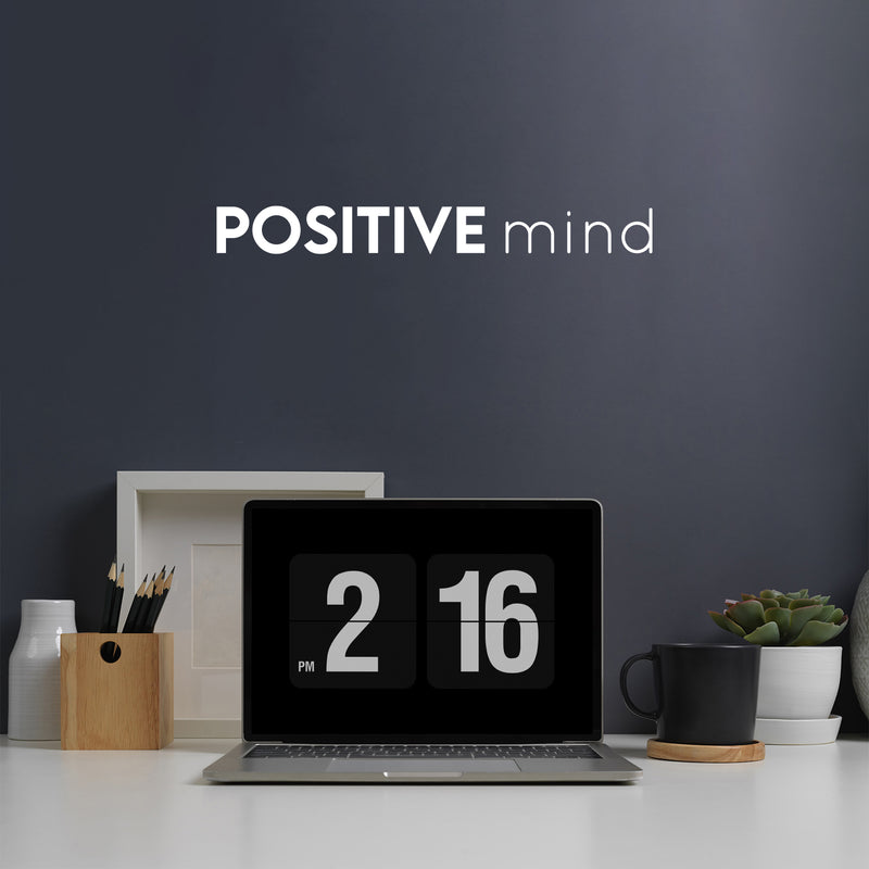 Vinyl Wall Art Decal - Positive Mind - 2" x 18" - Trendy Cute Inspirational Optimistic Good Vibes Quote Sticker For Bedroom Living Room Classroom School Office Business Coffee Shop Decor 3