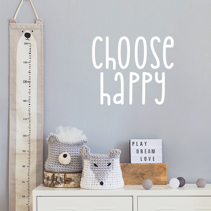 Vinyl Wall Art Decal - Choose Happy - 16" x 19" - Trendy Cute Inspirational Optimistic Good Vibes Quote Sticker For Bedroom Kids Room Living Room Playroom Classroom School Office Decor 3