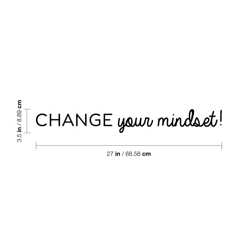 Vinyl Wall Art Decal - Change Your Mindset - Inspirational Trendy Optimistic Quote Sticker For Work Office Coffee Shop Living Room Classroom Decor 4